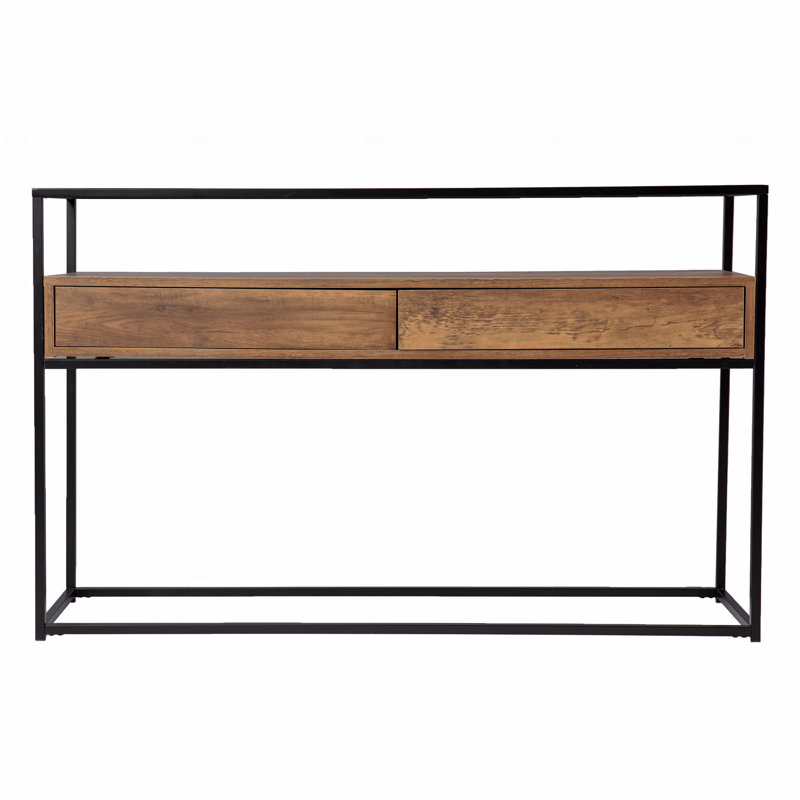 Glass-Top Console Table, With Storage