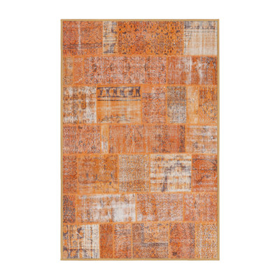 Tapis orange / beige