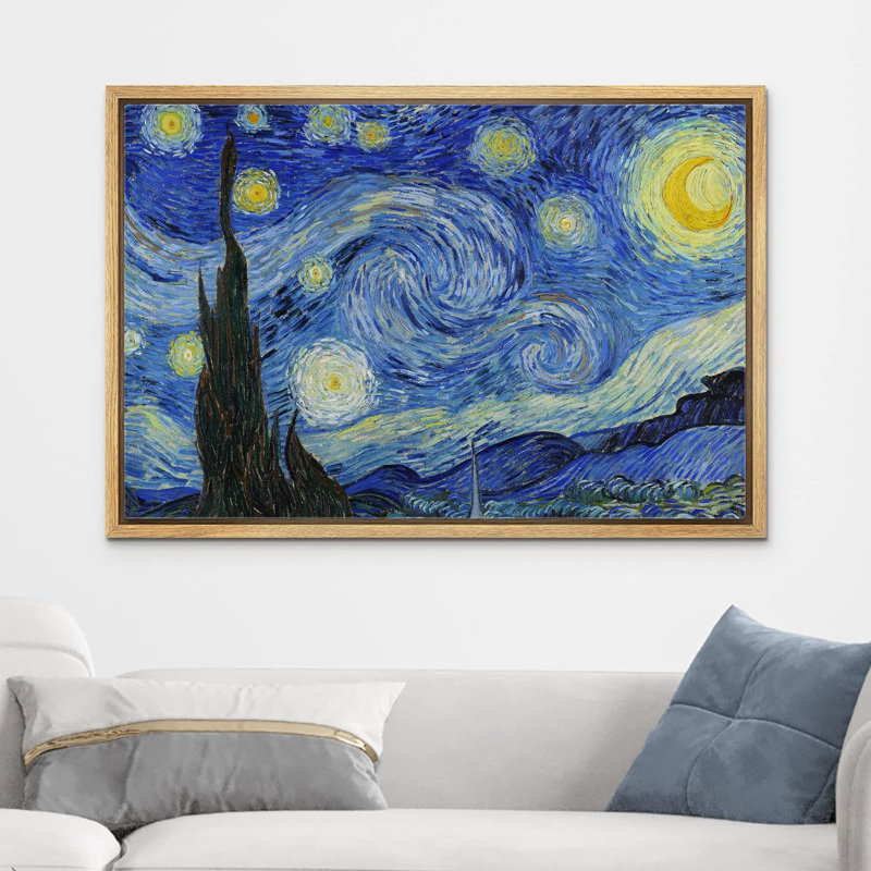 Célèbre œuvre d'art par Vincent Van Gogh, "Nuit étoilée sur toile" par Vincent Van Gogh, H 16 po x l 24 po x P 1,5 po