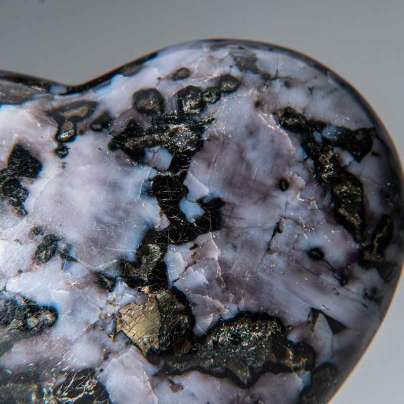 Genuine Polished Indigo Gabbro Heart (0.66 Lbs), 2.5" H x 2.5" W x 1" D