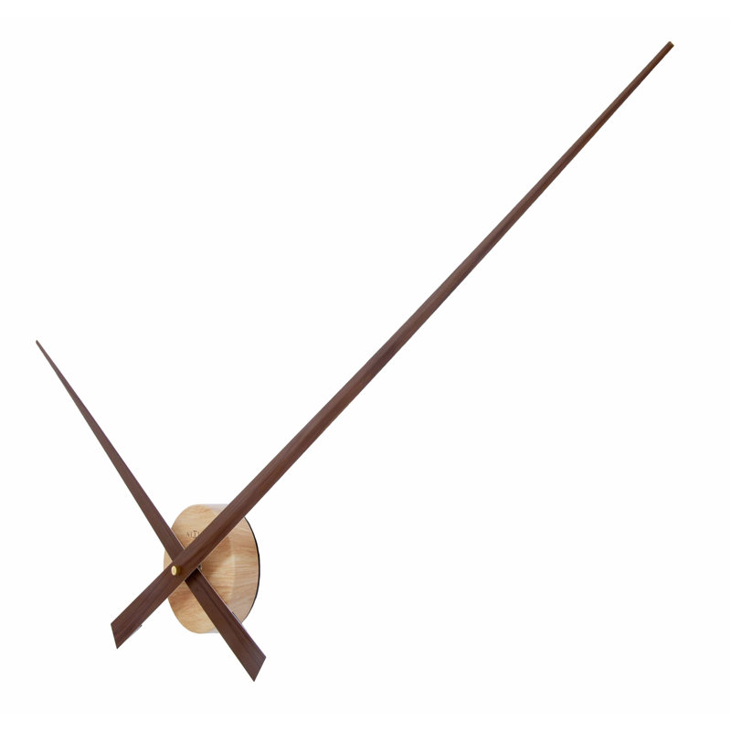 Horloge murale mains seulement, Grand (33,5"), Brun
