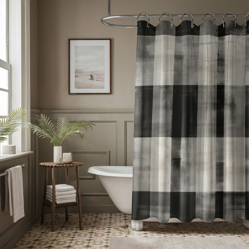 Vintage Plaid - Rideau de douche Premium, H 74 po x l 71 po