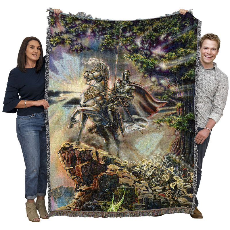 Jeté Pure Country Weavers The Knight par Myles Pinkney - jeté en tapisserie fantaisie tissé à partir de coton - fabriqué aux États-Unis (72 x 54)