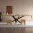 Burlywood Rectangular Solid Wood + Metal Dining Table-1623880881