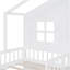 Lit simple avec canapé, lit plateforme pour enfants avec deux tiroirs et tablette de rangement, blanc-1601681129