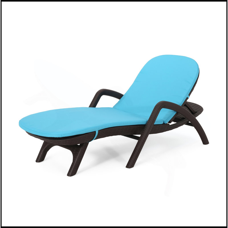 Mikael Chaise Lounge With Cushion, Blue
