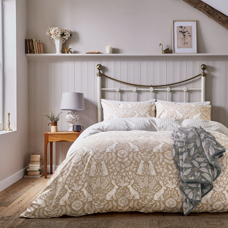 Hares Cotton Duvet Cover Set, Double Duvet Cover Set + 2 Pillowcases