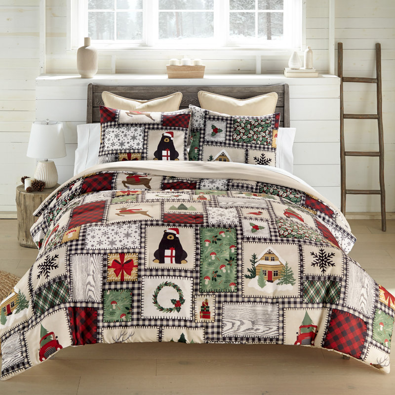 Your Lifestyle by Donna Sharp Winter Cottage 3PC Queen Holiday Comforter Set, Queen comforter + 2 Standard Pillowcases