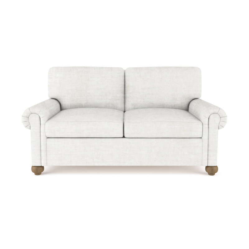 Leroy Loveseat, Weathered, Plush Velvet Blush, 36" H x 60" W x 43" D