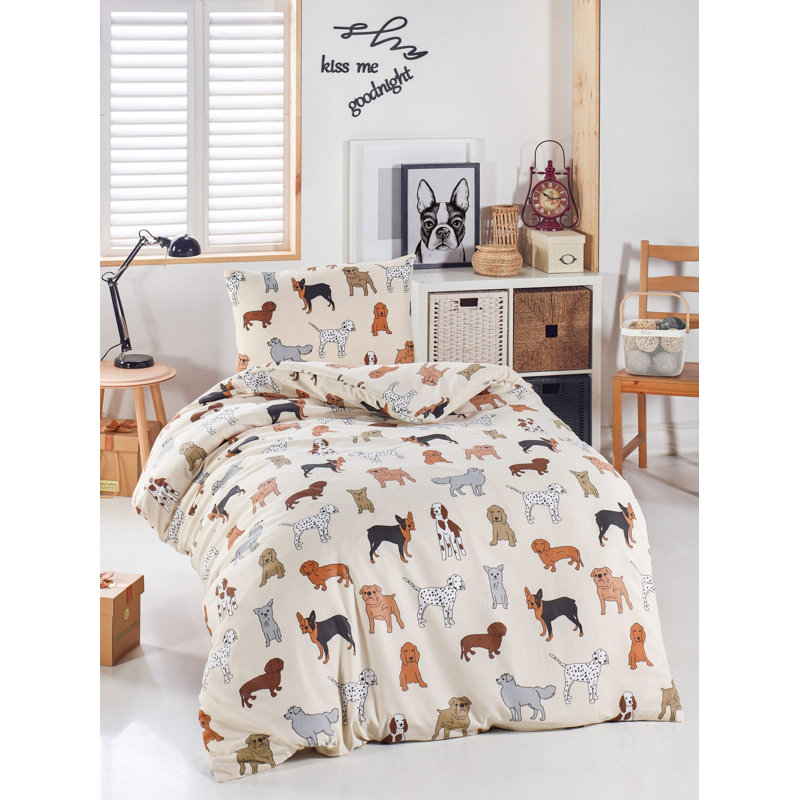Ensemble de housse de couette simple Premium 100% coton (65% coton / 35% polyester) 55,1 po x 78,7 po | Lavable à la machine, 120 fils au pouce, fermeture à boutons | Crème élégante, blanc, noir et brun, doux et durable