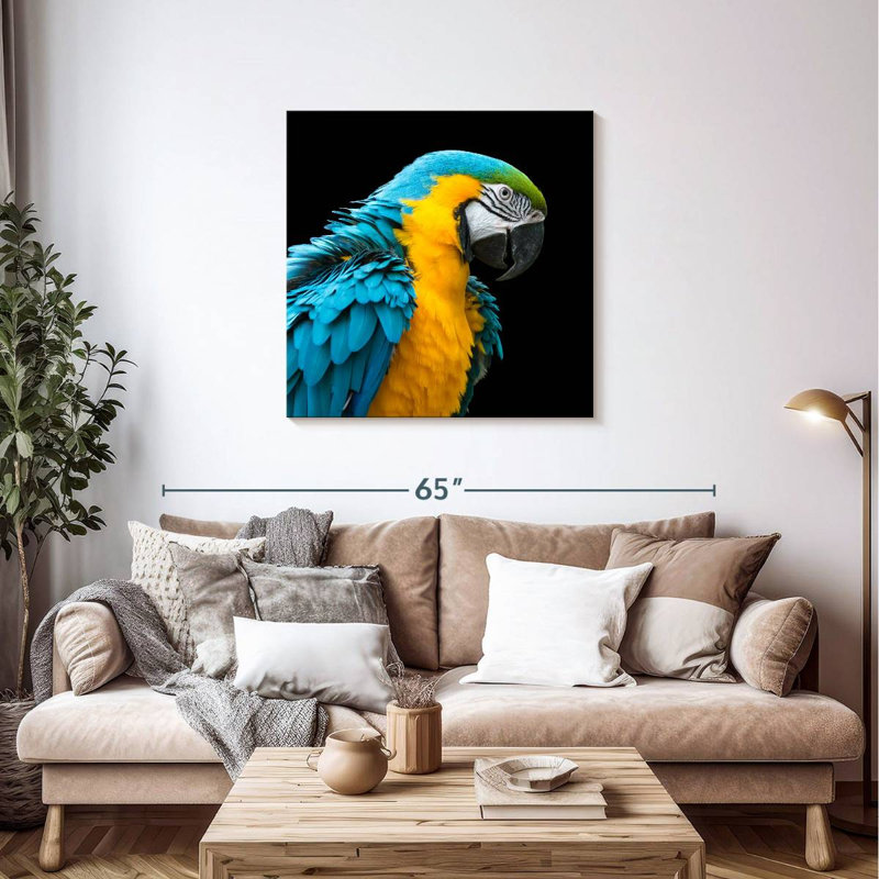 Crowle Charming Macaw, 36" H x 36" W