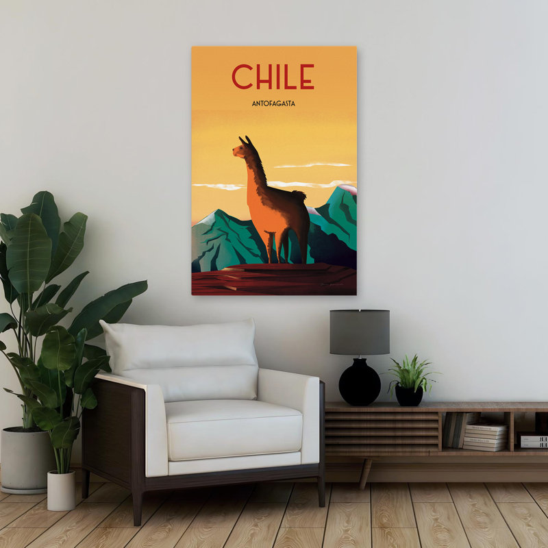 Chile - Adventure Alpacas Animals Chile Art, 36" H x 24" W
