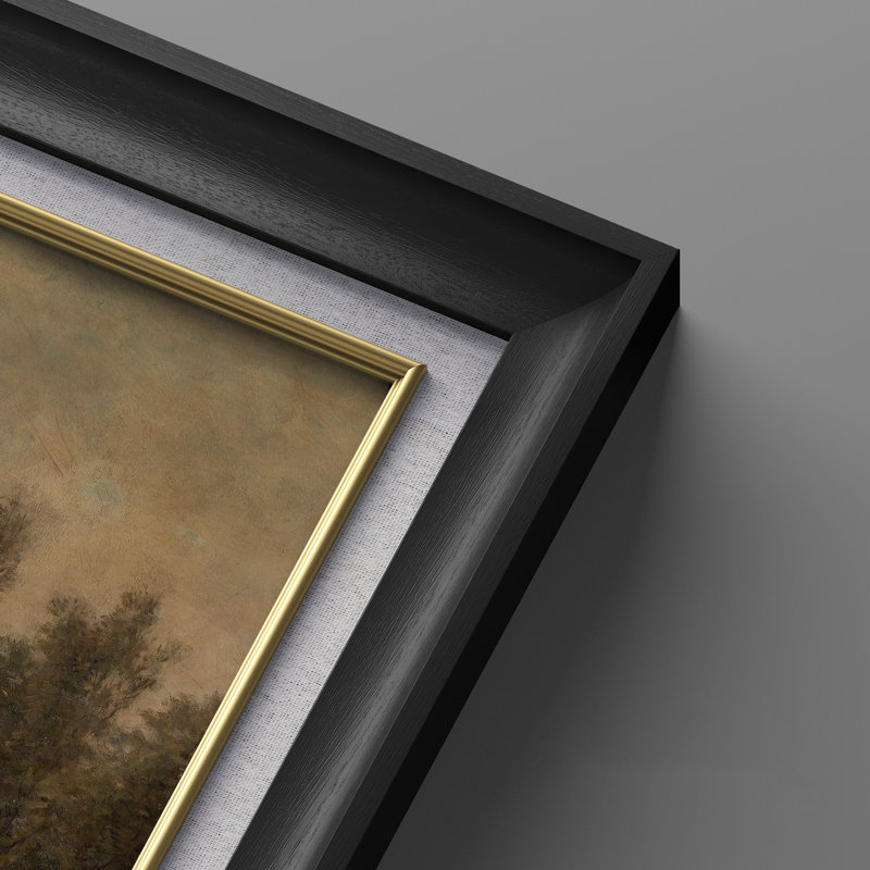 Ensemble de 2 œuvres d'art encadrées de qualité supérieure sur toile de qualité supérieure avec cadre de 26 po x 36 po, Noir