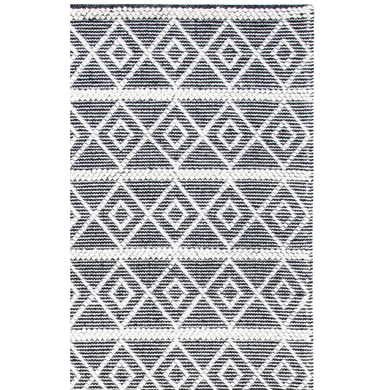 Dardanelle Natura Hand Woven Wool Cotton Geometric Rug in Cream/Gray, Rectangle 8' x 10'