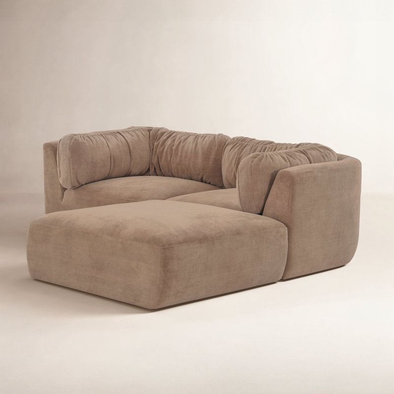 Matina Nook Modular Sectional Oatmeal, Toffee Performance Chenille