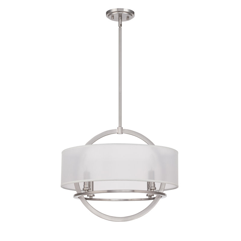 4 - Light Shaded Pendant, Brushed Nickel