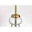 Luminaire suspendu en laiton Tasio avec abat-jour en verre transparent