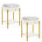 End Table Set-Mid-Century Modern Marble Look Top End Side Round Table with Drawer