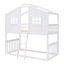 Lit simple superposé simple avec échelle, lit en bois blanc-1195095590
