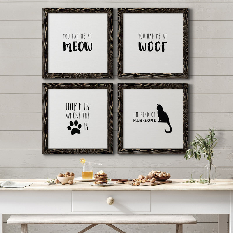 Had Me At Meow - Toile encadrée de qualité supérieure - prête à être accrochée, H 27,5 po x l 110 po x P 1,5 po