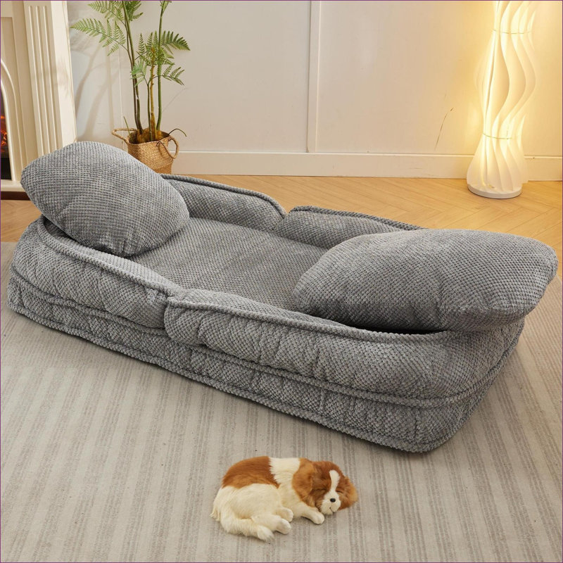 Canapé Lazy 5 positions réglables, pliable, peu encombrant, multifonctionnel pour le salon, la chambre à coucher | Gris | Polyester