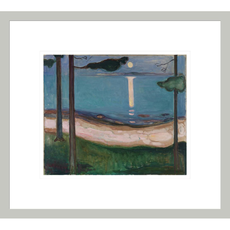 «Moonlight» par Edvard Munch, impression giclée sur cadre, 13.75" H x 15.26" W