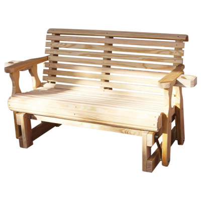 Banc coulissant robuste avec véranda à dossier rétractable de 800 lb, 4 pi, porte-gobelets
