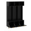 Grand portemanteau de rangement moderne avec banc, banc de rangement multifonctionnel avec portes cannelées ultrabrillantes-115111581