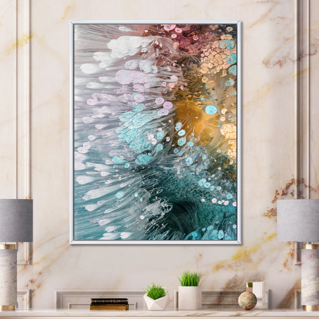 Turquoise And Purple Liquid Flow Art III - Modern Canvas Art Print Wrought Studio™ 