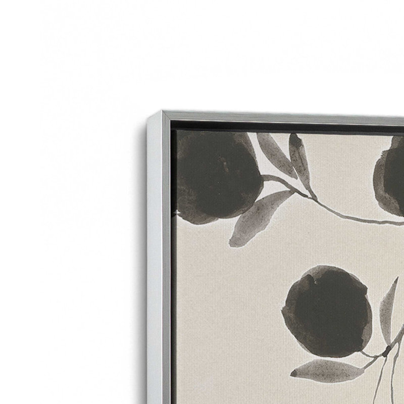 «Black Ink Botanicals», ensemble de 2, Cadre flottant en chrome poli, H 49 po x l 66 po