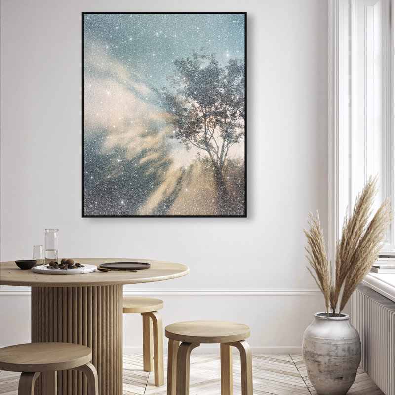 Golden Sunbeams II Canvas Floral & Botanical Print by Oliver Gal, Black Frame, 16 x 20, 25"H x 31"W, Silver Floater Frame