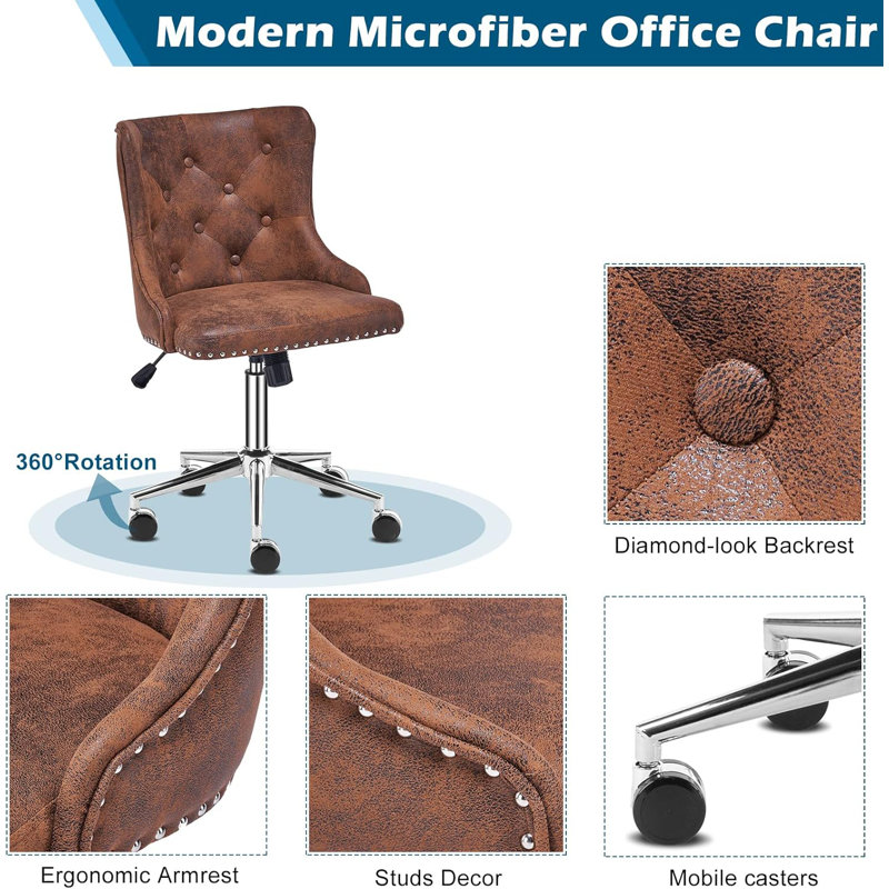 Chaises de bureau et chaises de travail Matthias, Chrome, Bronze