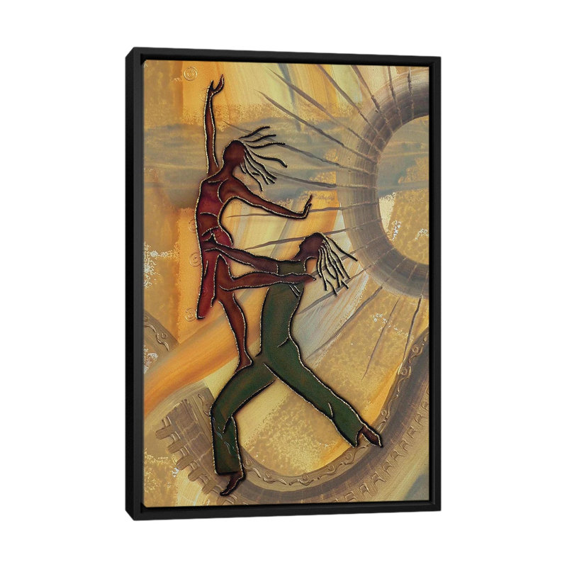 Danseurs par Fred Odle-impression, Pas de tapis, H 26 po x l 18 po x 1,5 po, Toile avec cadre noir