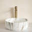 Round Vessel Ceramic Sink, 14'' With Stone Pattern, Matte White, Clean Appearance Bathroom One Construction