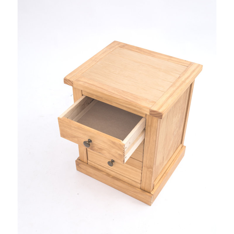 Orson 45 cm W Bedside Table, Brown/Antique Brass