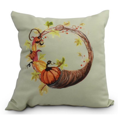 Bigner Cornicopia Wreath Outdoor Square Pillow Cover & Insert