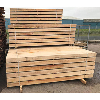 Oak Sleepers 2 Pack (L) 2.4M (W) 200Mm (T) 100Mm 70% PEFC Certified