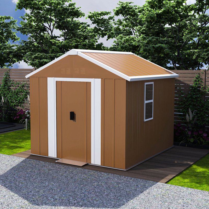 Heavy-Duty Metal Storage Shed With Windows, Lockable Door & Ventilation - Weatherproof Outdoor Garden Shed For Backyard, Lawn, And Tool Organization,Without Floor