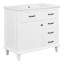 Meuble-lavabo de 91 cm (36 po) avec lavabo en céramique, tiroirs rabattables et tablette réglable, blanc-795915989-795915990