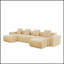 Canapé modulaire en forme de U à 4 places avec passepoil à bord franc, sans assemblage requis, tissu en velours-606597897-606597898