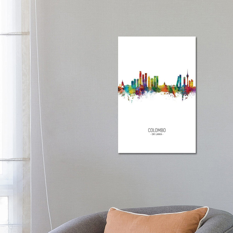 Colombo Sri Lanka Skyline Portrait by Michael Tompsett - Wrapped Canvas Gallery-Wrapped Canvas Giclée