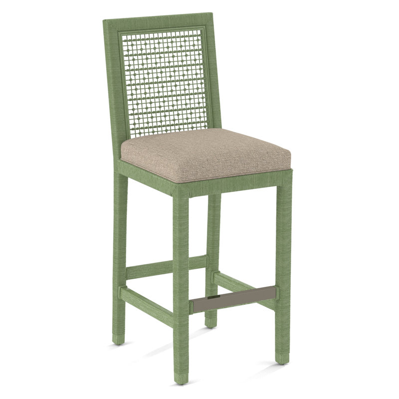 Pine Isle Bar Stool, Marquis Taupe Velvet; 0913-73, Celery