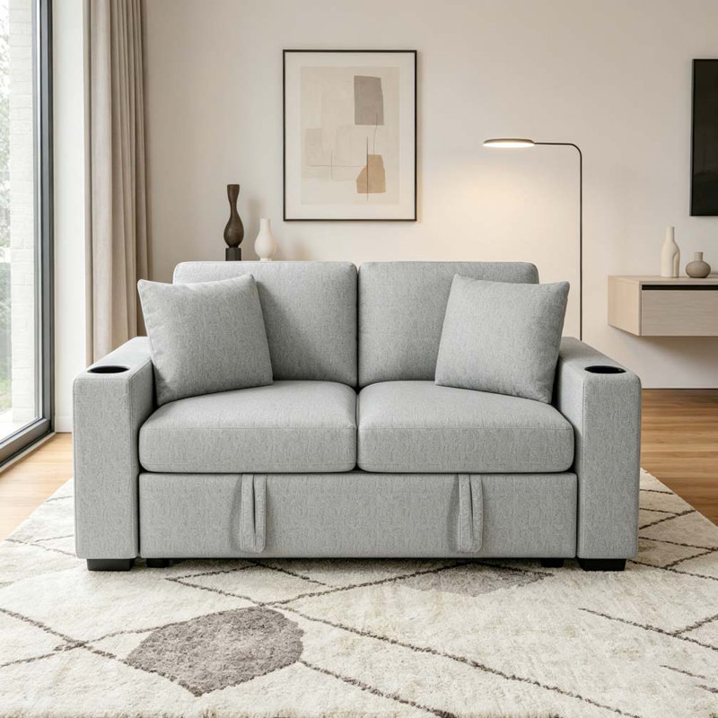 Canapé-lit 60,6 po, Gris