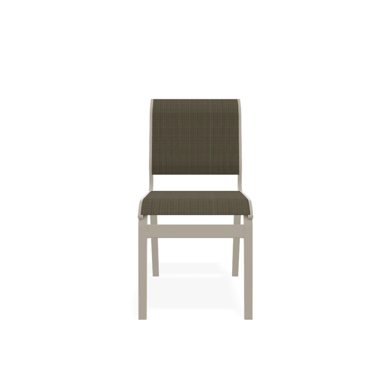 Chaise d'appoint de salle à manger Hiraku, Désert texturé, Tweed Sunbrella® brun