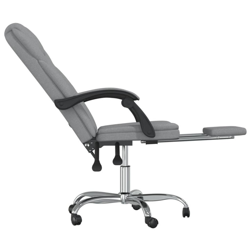 Reclining Office Chair Fabric Chair Furniture, Light Gray