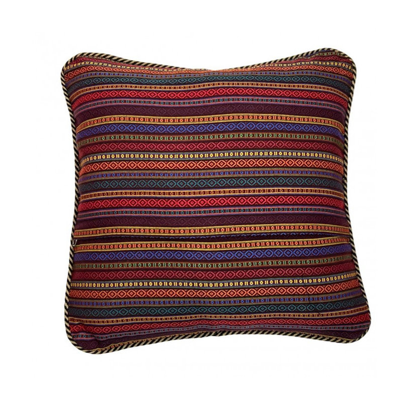 Wool Square Pillow Cover & Insert, Beige Geometic