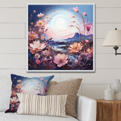Lune mauve avec paysage de rêve