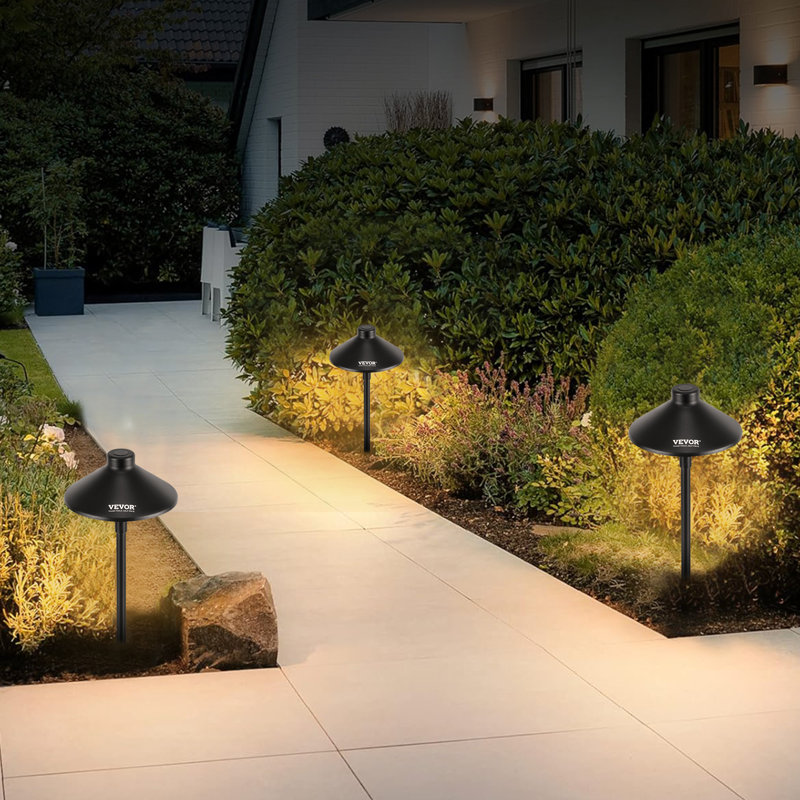 VEVOR 8-Pack Black Aluminum LED Pathway Lights with Quick Connectors
