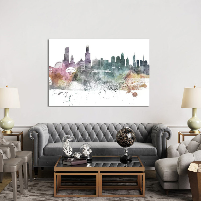 Philadelphia Pastel Skylines, H 40 po x l 60 po x P 1,5 po, Chicago