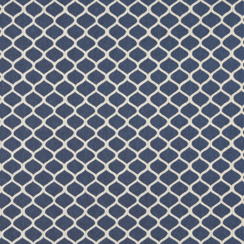 Tissu de lin géométrique, Cobalt